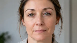 Close portrait showing a chalazion eyelid cyst on the upper lid representing the need for eyelid cyst removal in Yorkshire