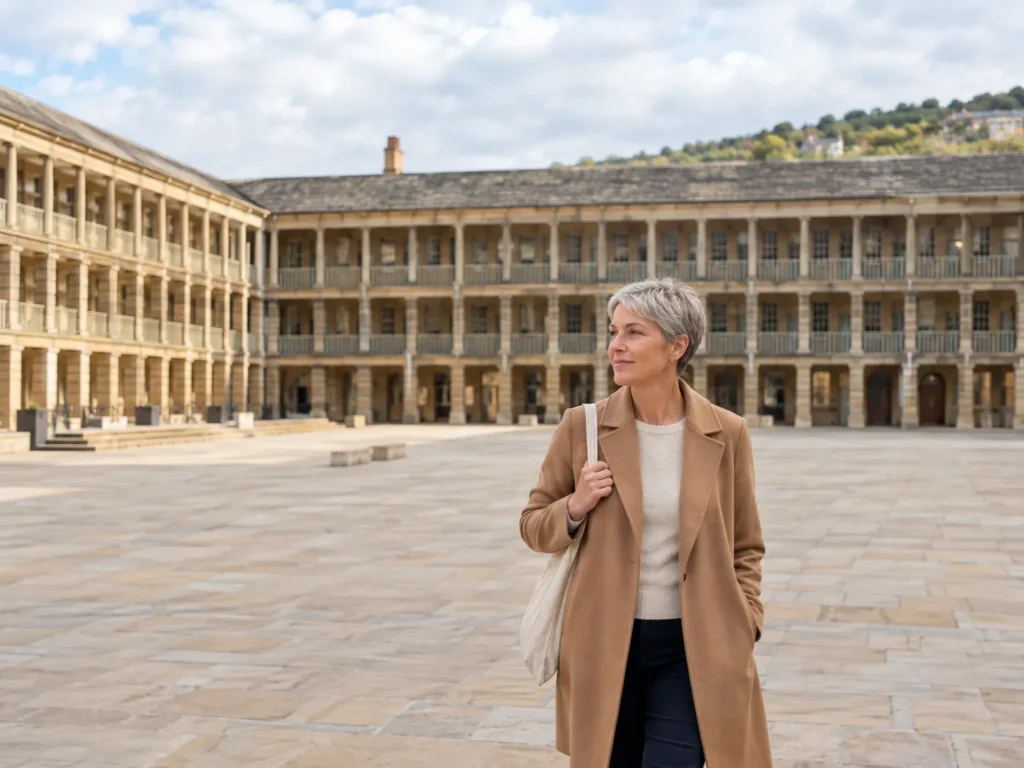 Confident woman in her sixties walking through Halifax after deciding to seek a second opinion